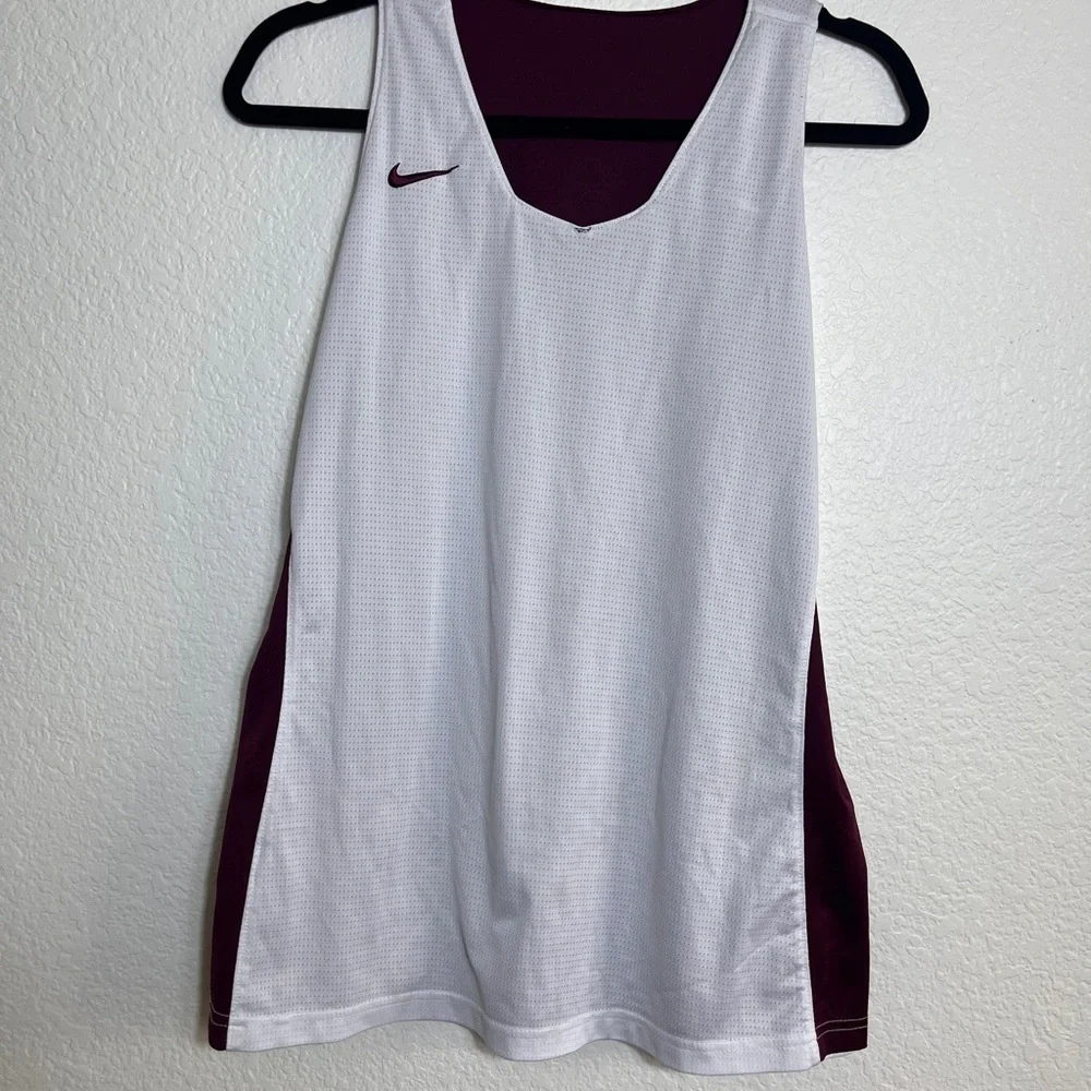 Nike Maroon and White Athletic Tank Top Reversible sz Large